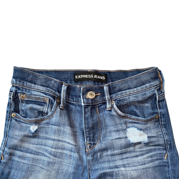Express Jeans Mid Rise Jean Leggings Size 0 Short - Picture 3 of 8